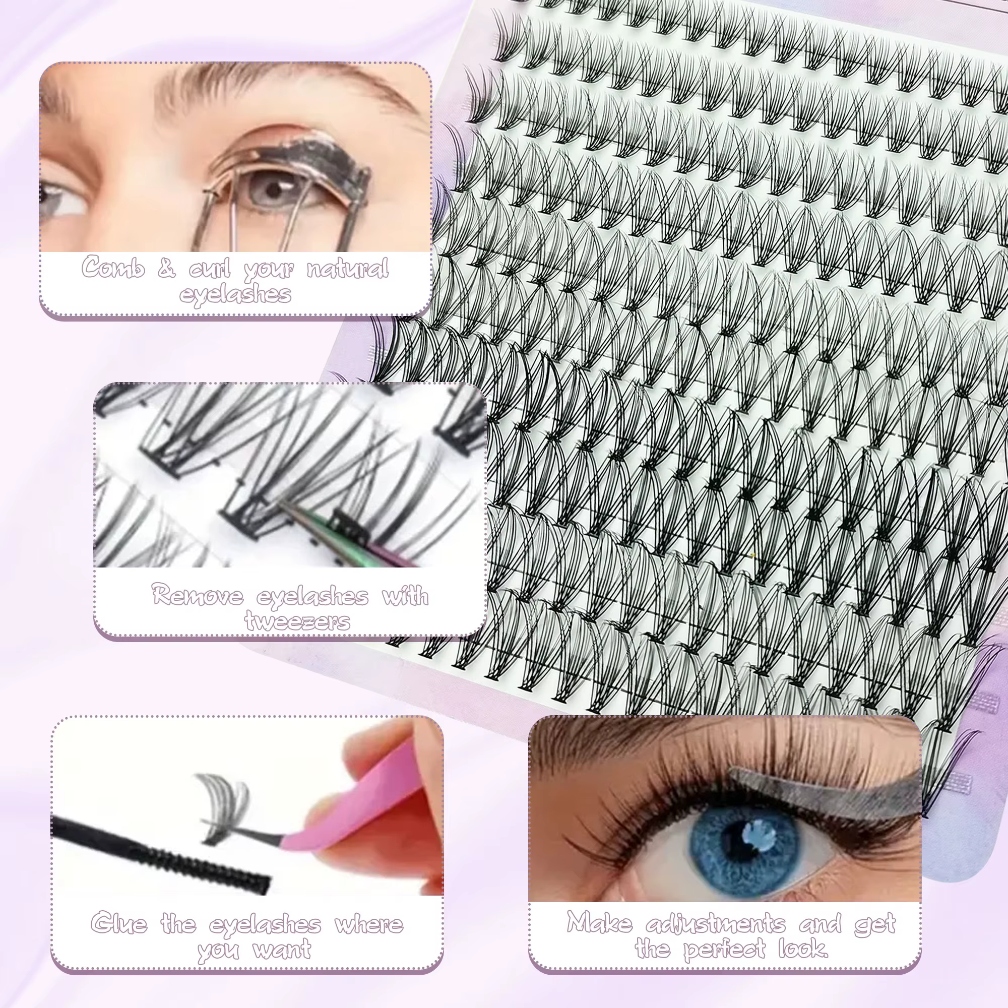 200 grappes de faux cils DIY - Boucle C/D