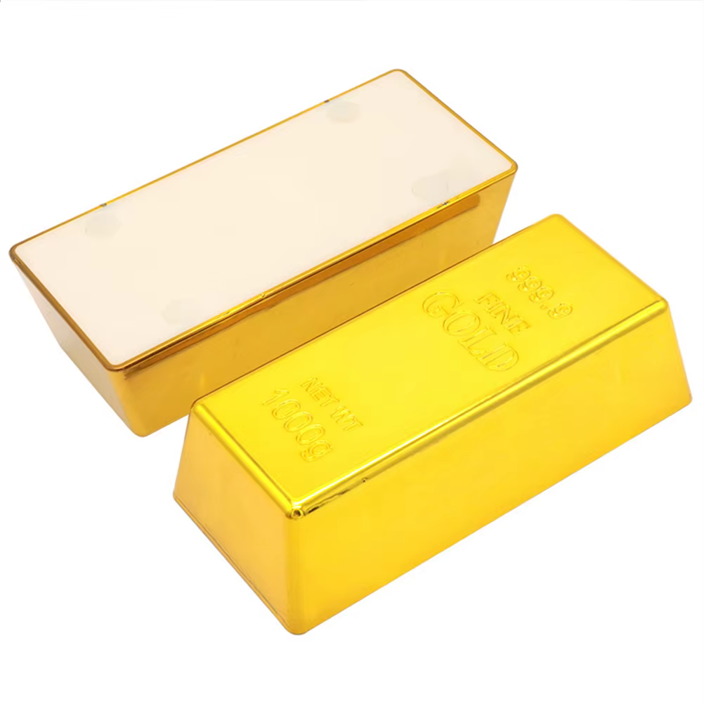 Fausse barre d'or créative, brique dorée simulée, lingot d'or creux, accessoire de film, cadeau fantaisie, accessoire décoratif pour fête
