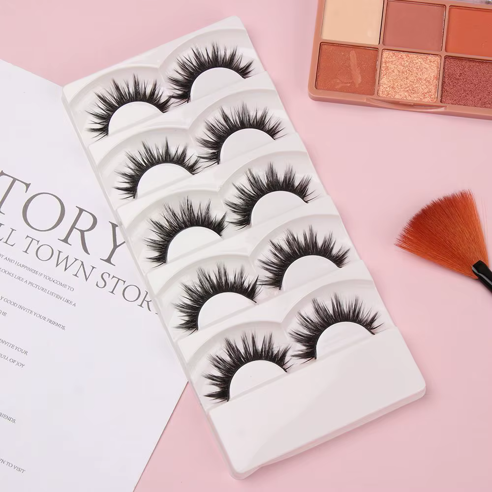 5 paires de faux cils naturels doux