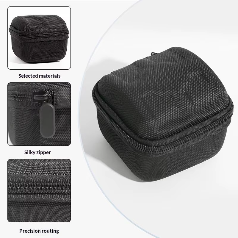 Boîte de rangement EVA pour montre noire, doublée de velours avec des coussinets doux pour un transport sécurisé