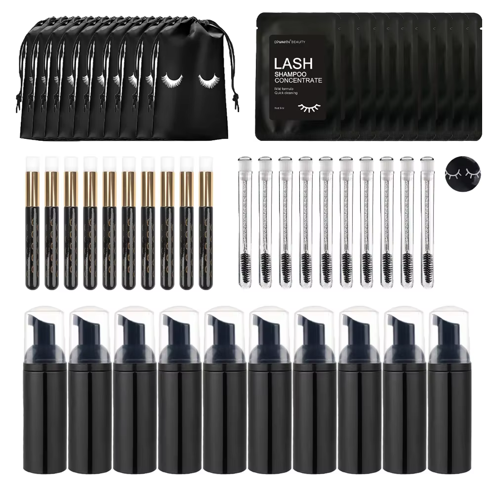 50/25 pièces dissolvant d'extension de cils avec ensemble de brosses à Mousse nettoyage