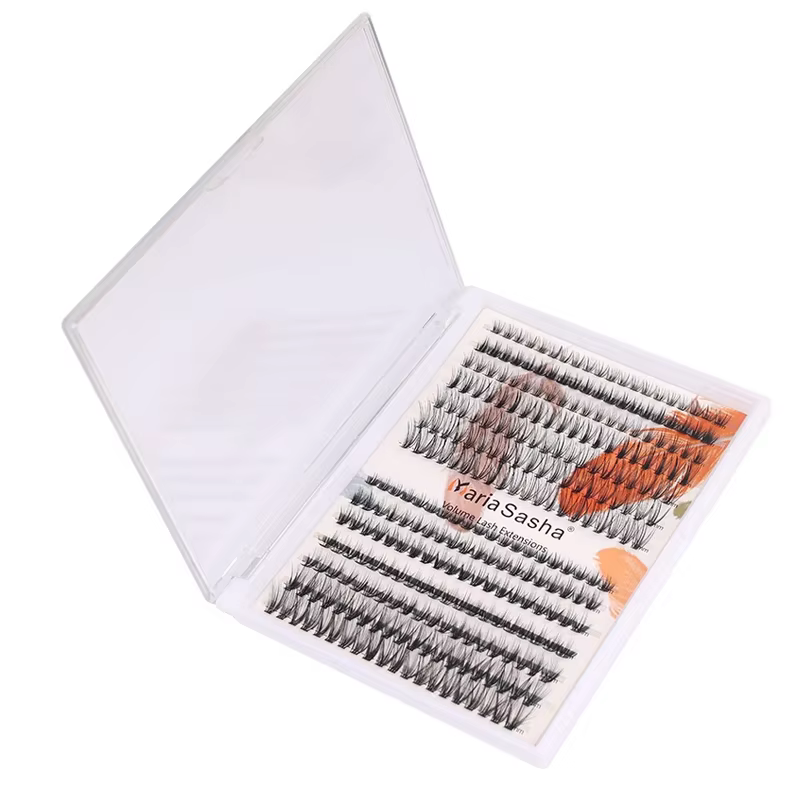 MARIA SASHA 10P 20P 30P 40P 50P 60P cils individuels 14 rangées Kit cils en grappe avec Kit d'extension de colle pour cils outils de maquillage