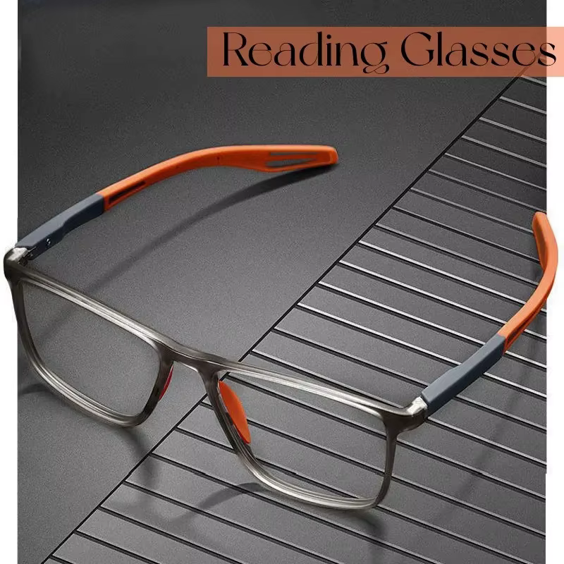 Lunettes de lecture anti-lumière bleue pour hommes et femmes, lunettes de sport ultralégères, lunettes de presbytie, lunettes optiques de vue de loin, dioptries à + 4.0, TR90