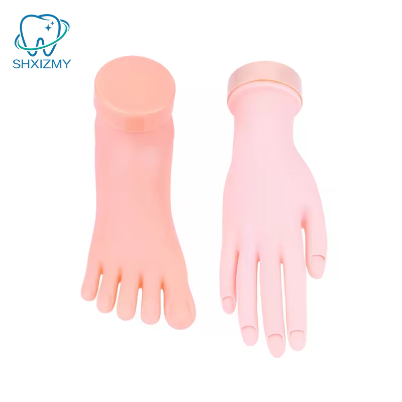 Main de pratique de formation en Nail Art, faux pied en Silicone pour affichage de formation en Nail Art, outil de manucure