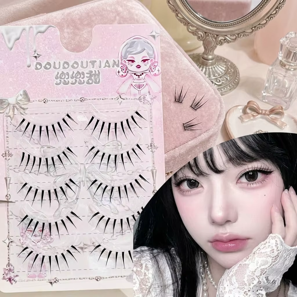 5 paires de faux cils naturels effet poupée