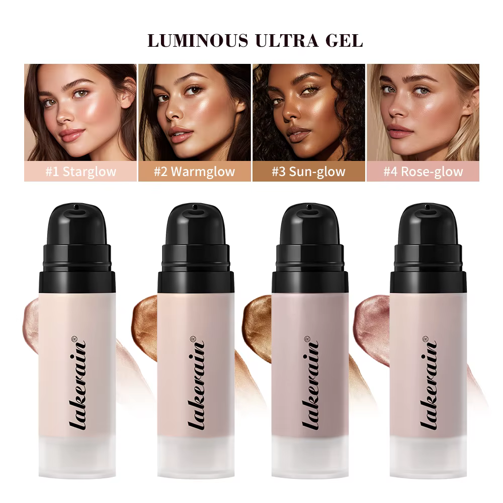 Fond de teint brillant Super Gel léger rosée polyvalent llluminateur apprêt hydratant nourrir
