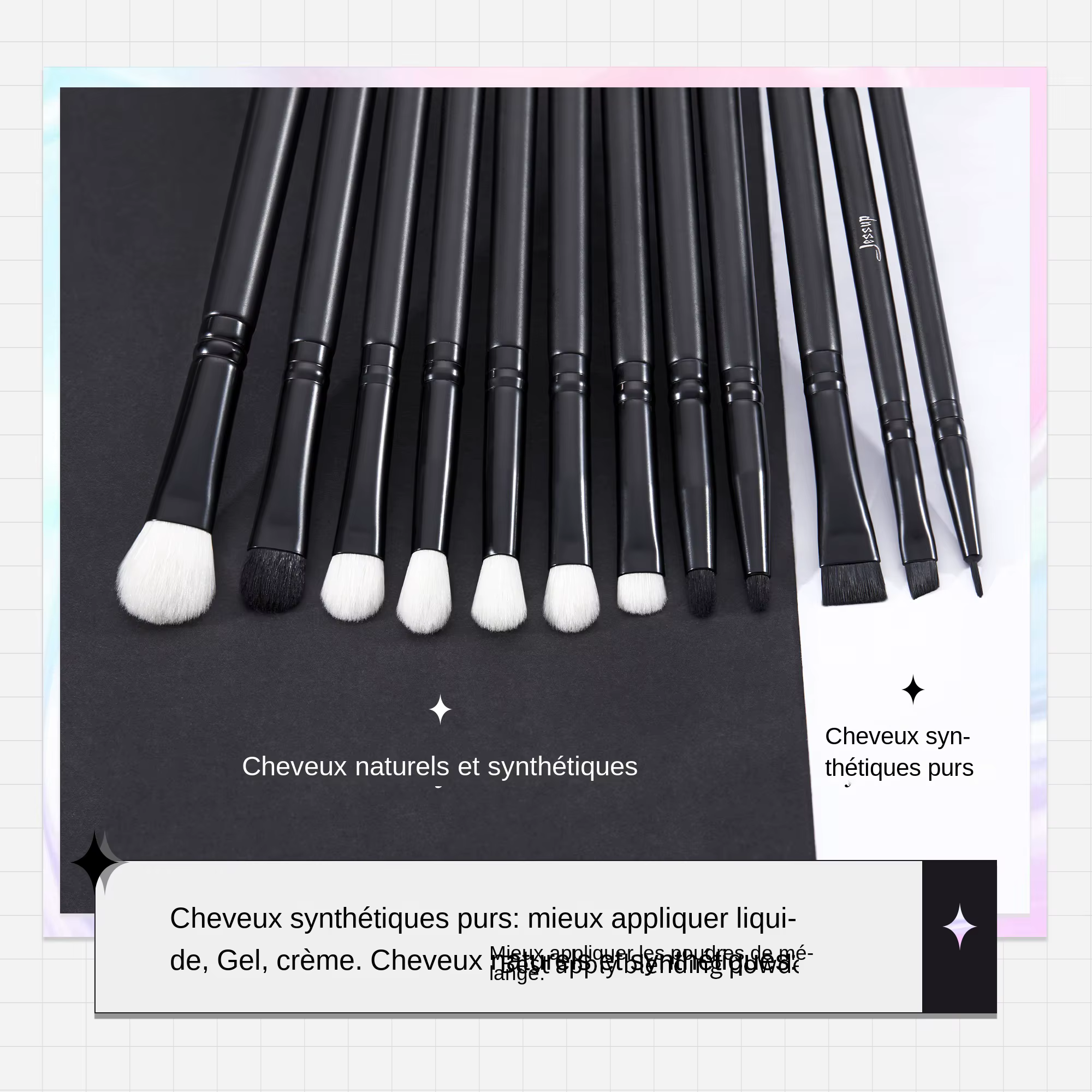 Jessup ensemble de pinceaux de maquillage pour les yeux
