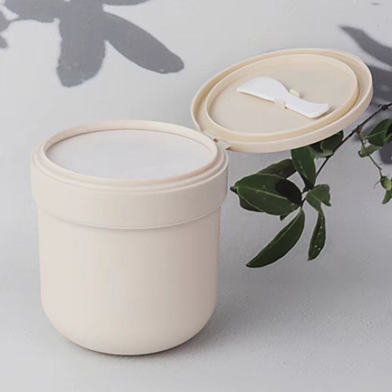 Pot démaquillant rechargeable de 300/400ml, 1 pièce, avec cuillère, Pot de maquillage vide en plastique, Pot de voyage pour crème pour le visage, Lotion, récipient cosmétique