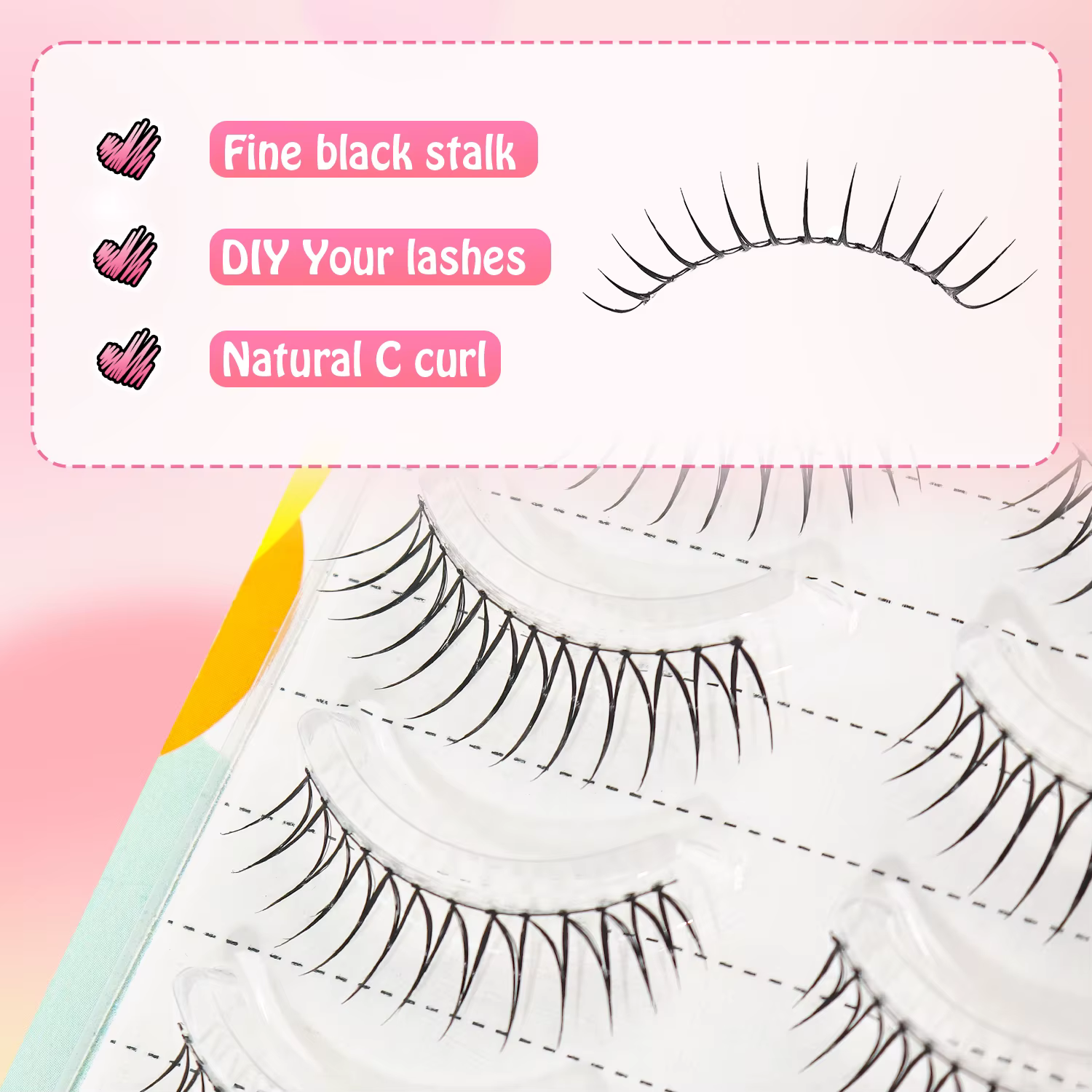 5 paires de faux cils naturels