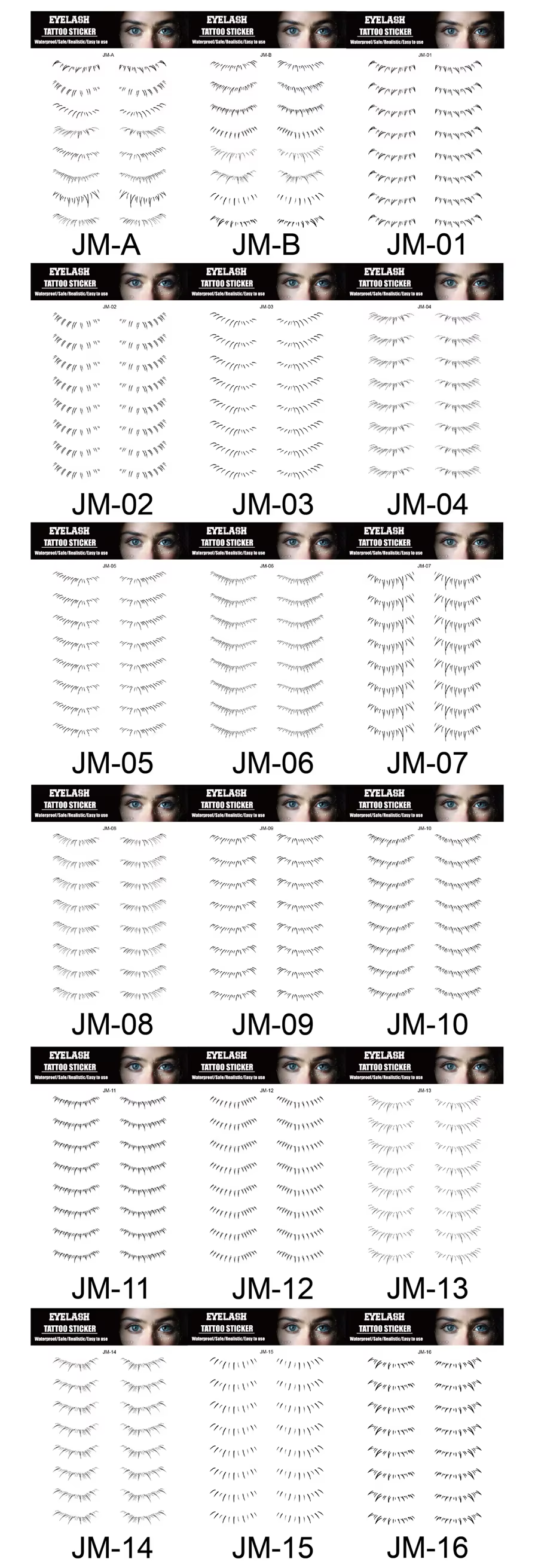LovQuito-Autocollants de tatouage de cils inférieurs