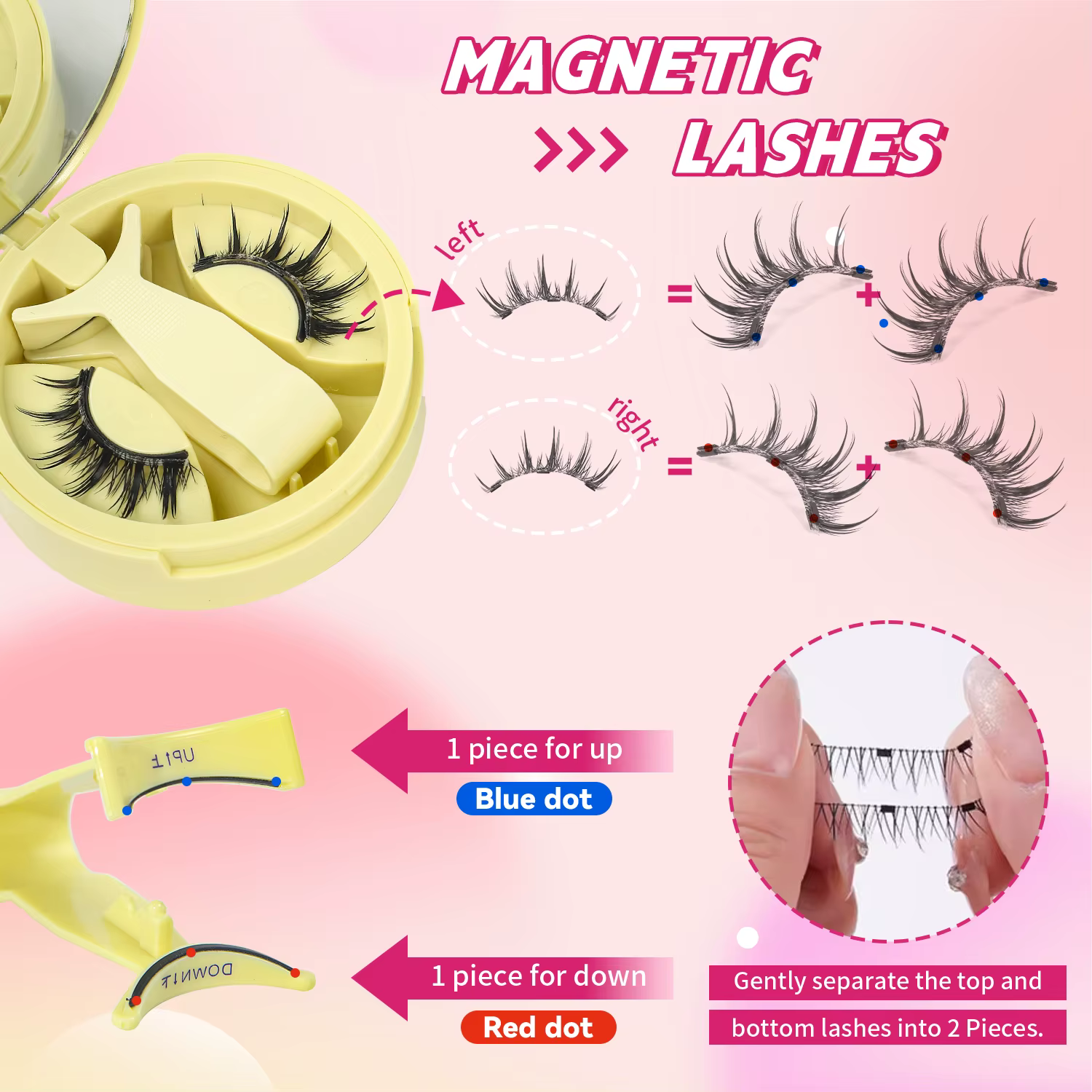 1 paire de cils magnétiques