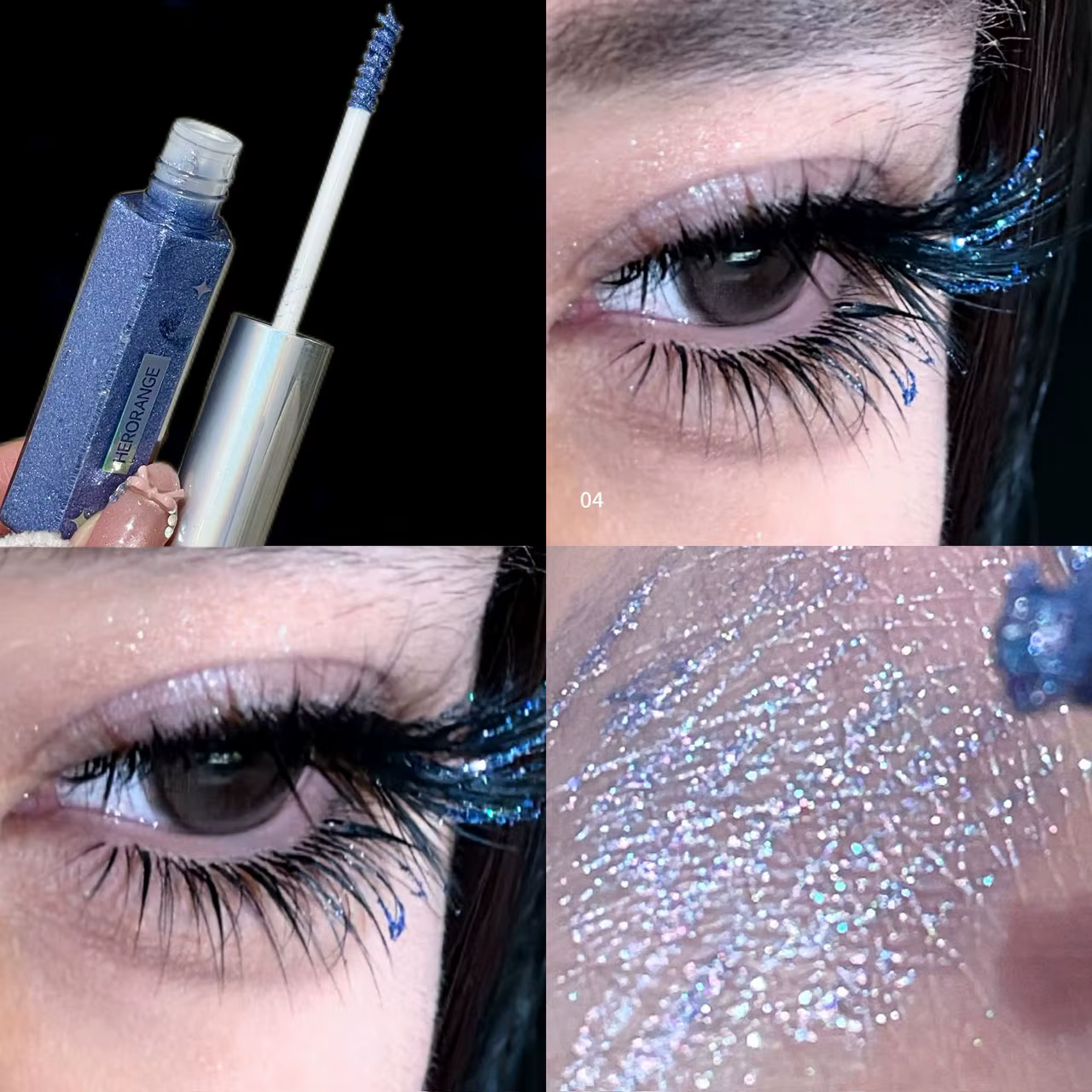 Mascara à paillettes diamantées 4 couleurs