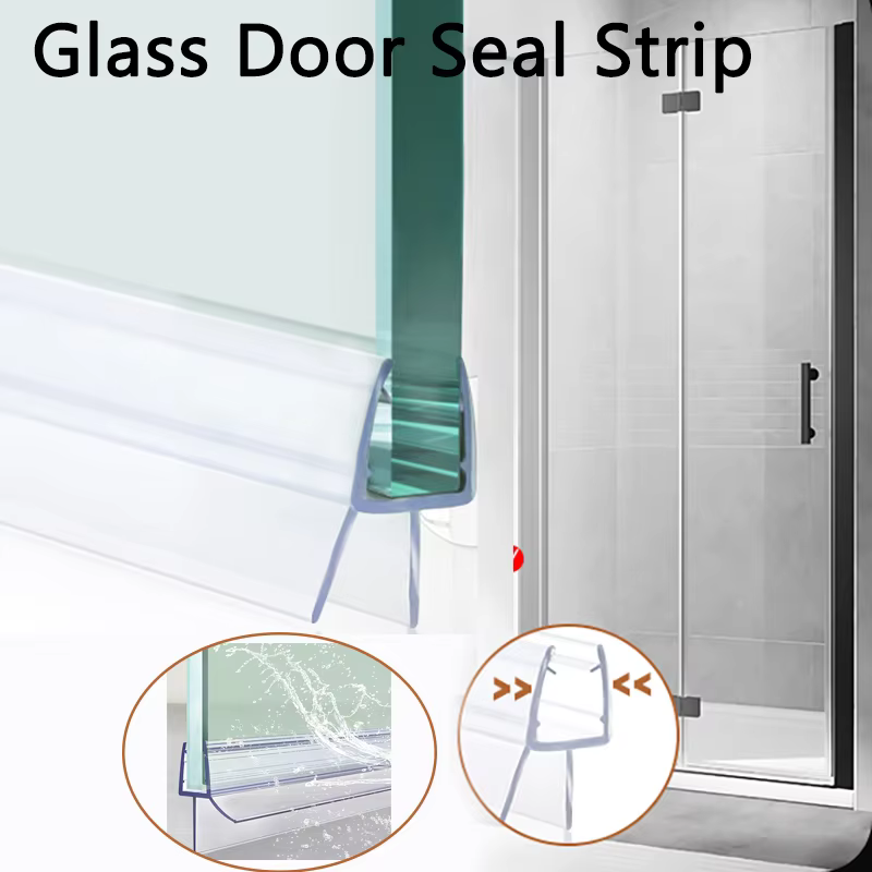 Joint inférieur de porte de douche, lacunes 4-6mm, 50cm x 2 pièces, bande d'étanchéité sans cadre pour écran en verre, balayage de porte de salle de bains, amélioration de l'habitat
