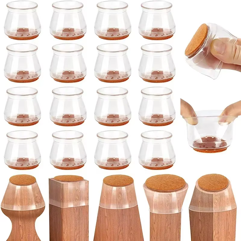 16 protège-pieds de chaise ronds en silicone, coussinets pour pieds de chaise, protège-pieds de meubles, antidérapants, réduisent le bruit