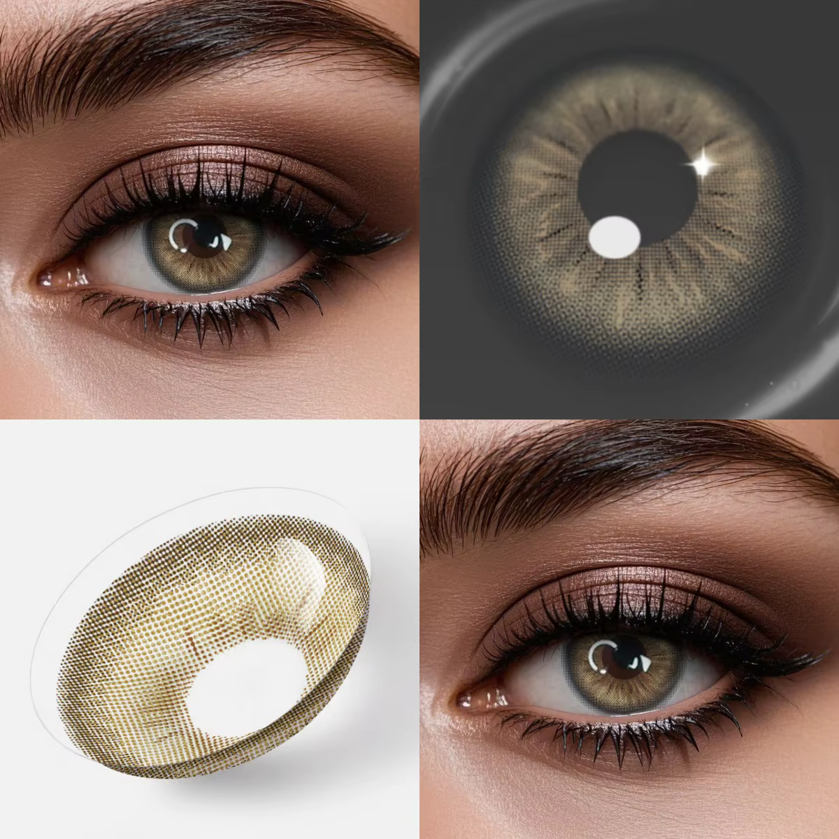 Lalens 1 paire de lentilles de contact colorées marron et noires pour les yeux