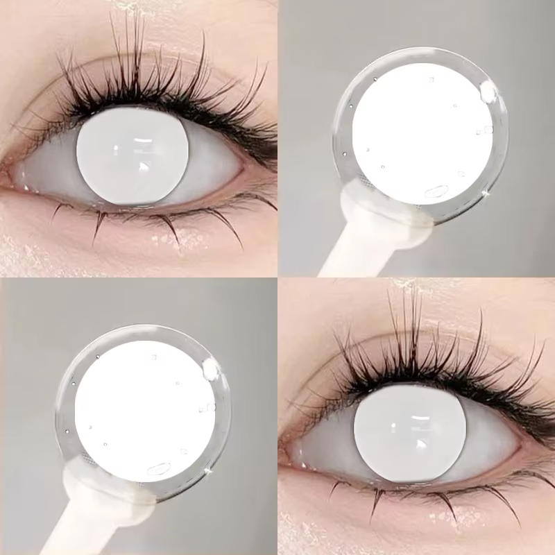 MILL CREEK 1 Paire de Lentilles de Contact Colorées Blanches pour Halloween