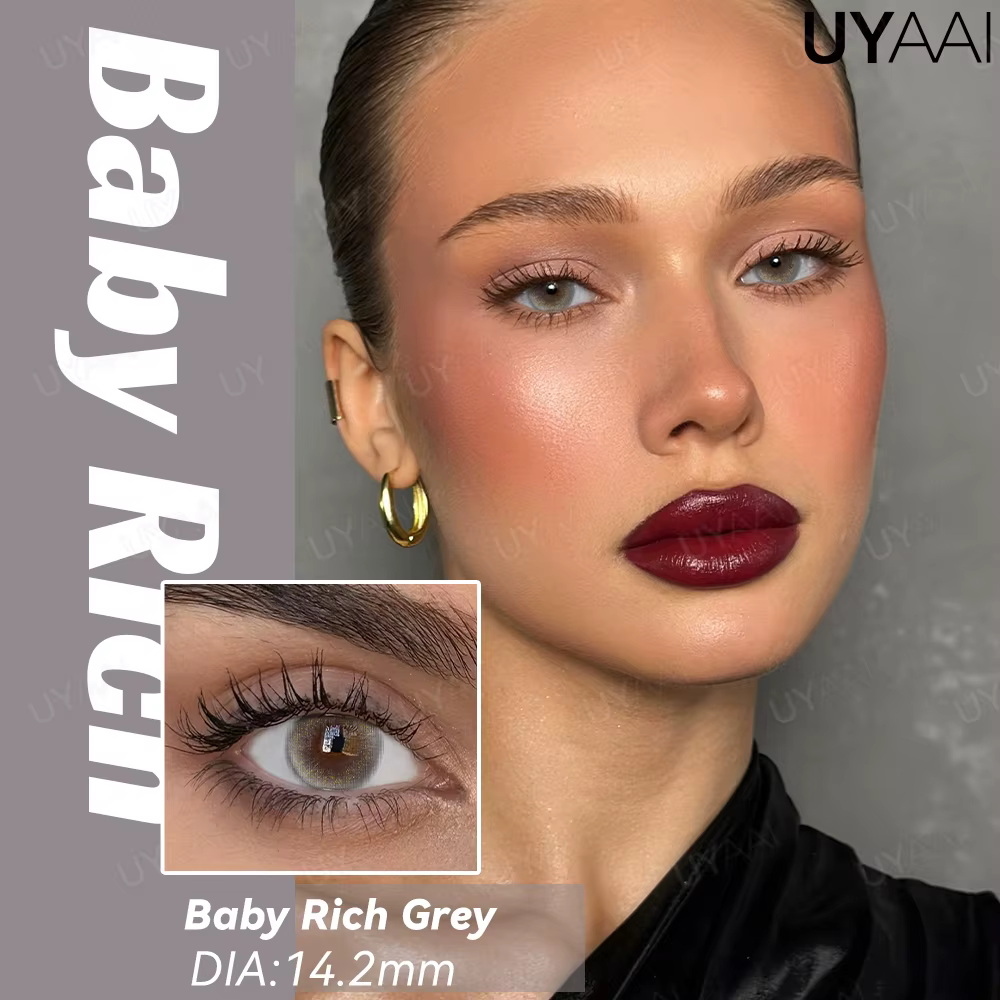 UYAAI élèves colorés pour les yeux gris aspect naturel Contacts