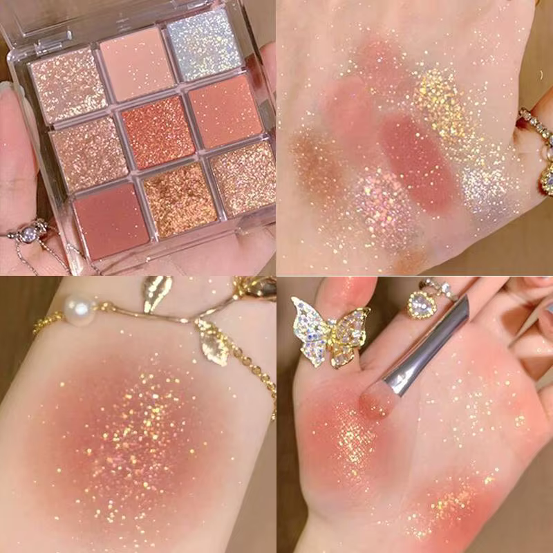 Palette de fards à paupières Rose 9 couleurs