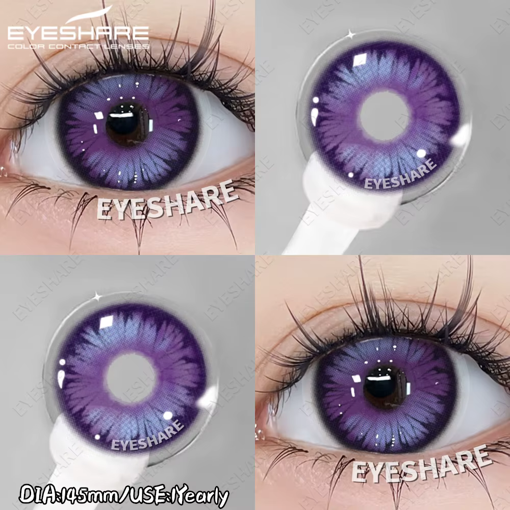 EYESHARE Anime lentilles de Contact colorées Cosplay yeux bleus