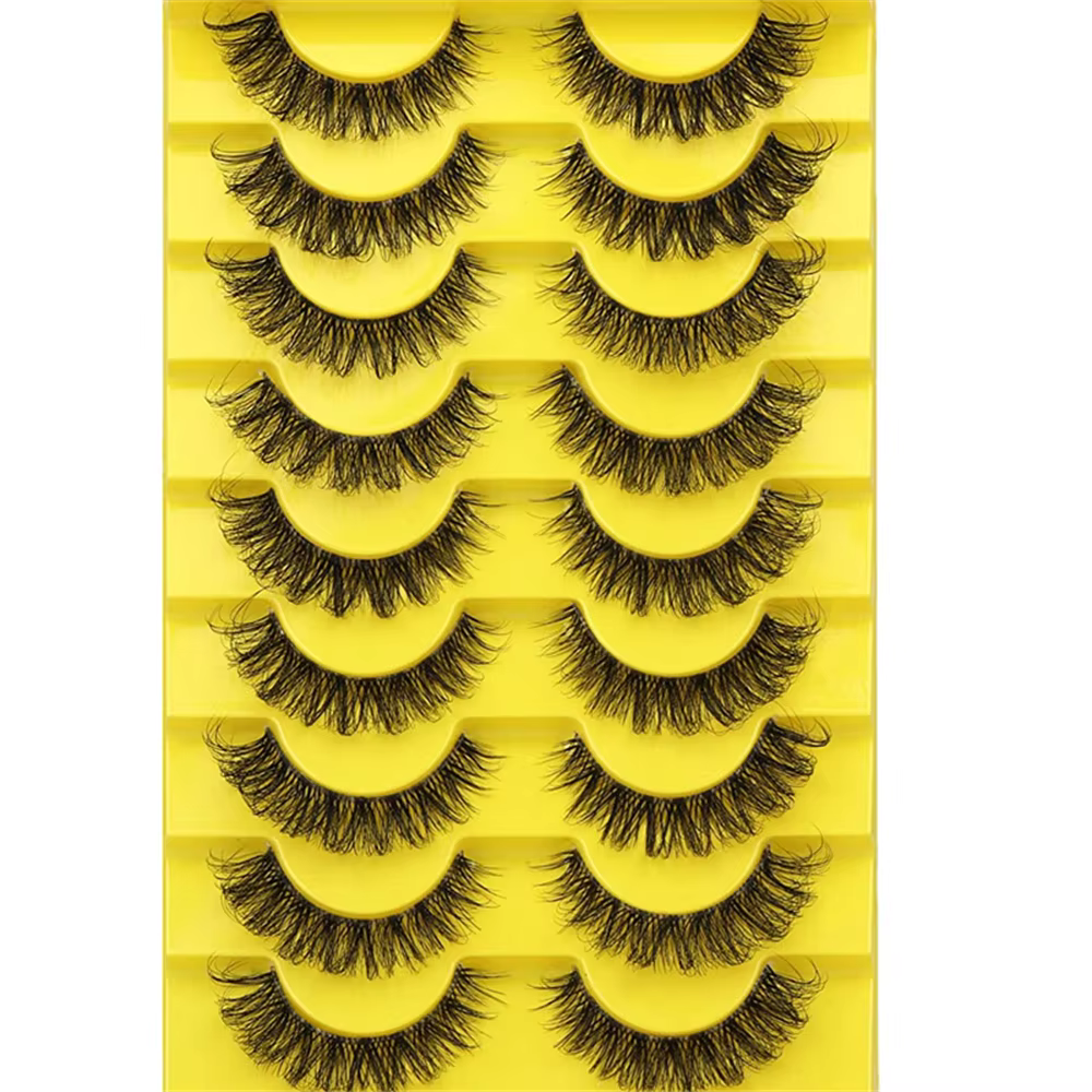 10 paires de Faux cils 6D Super moelleux et vaporeux