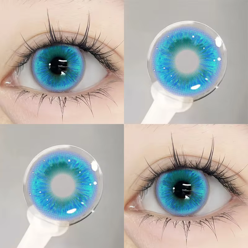 Paire Halloween Cosplay lentilles de Contact colorées pour les yeux Anime noir blanc couleur Contacts cosmétiques