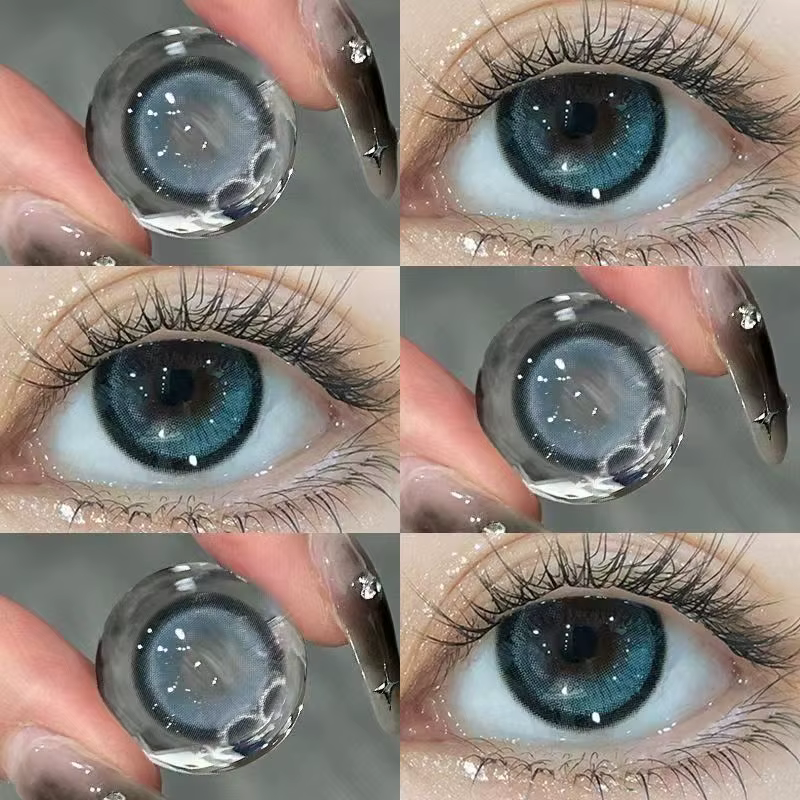 MILL CREEK 2 pièces lentilles de Contact de couleur lentille bleue grand diamètre pour les yeux avec myopie