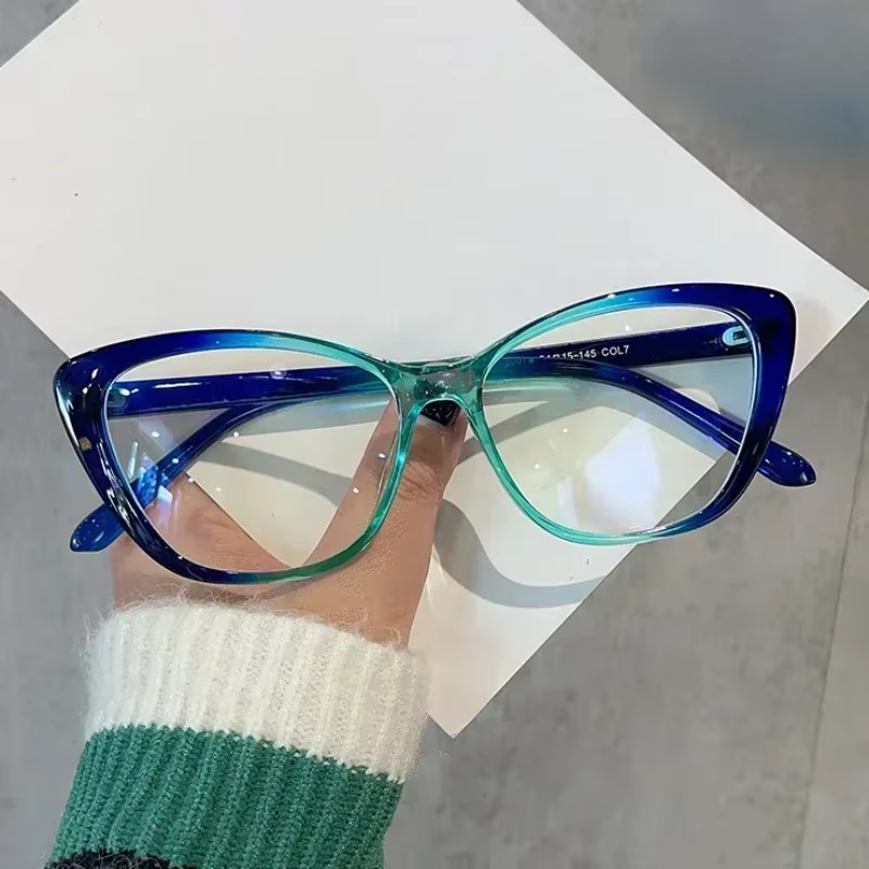 Lunettes de vision de près ultra-légères pour femmes, lunettes de myopie œil de chat, anti-lumière bleue, lunettes d'ordinateur, dioptrie 0 à-3.0, mode