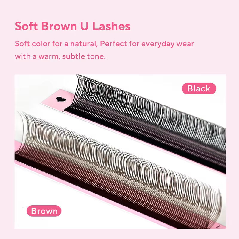 DIYDAY en forme de U YY cils bruns Premium PBT BASF YY brun foncé Extension de Faux