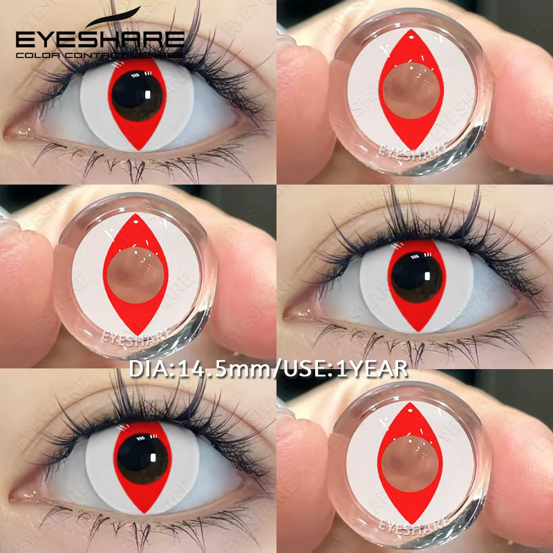 EYESHARE 2 pièces Cosplay lentilles de Contact colorées Anime Cateye