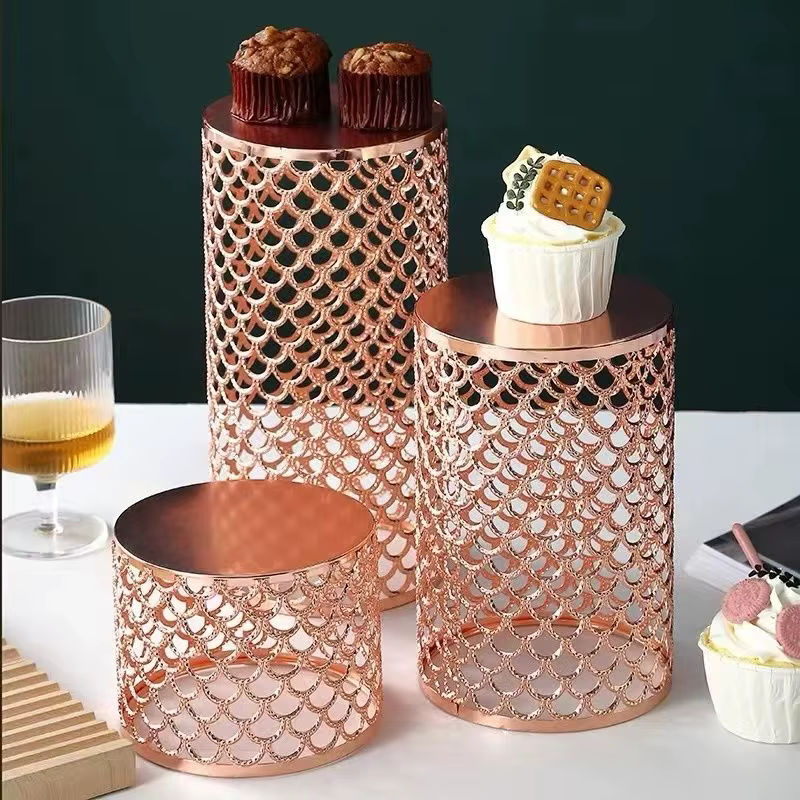Buffet rond nordique en fer forgé, cadre de fruits, collations, pâtisseries, présentoir à Dessert, support à gâteaux, article de décoration