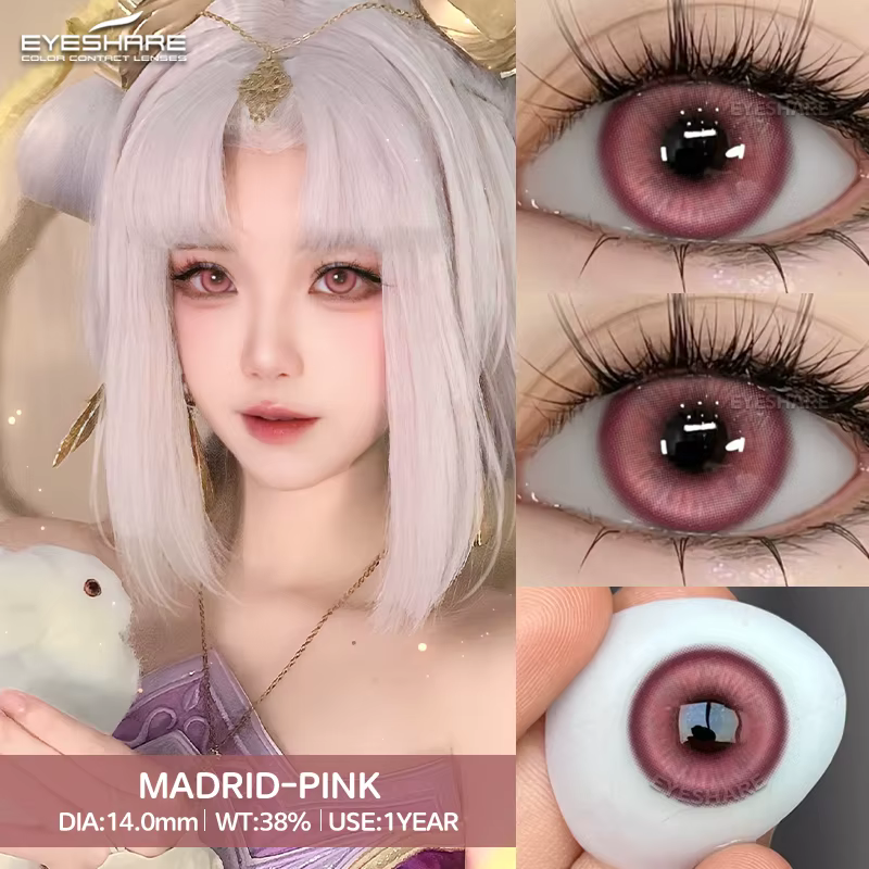 EYESHARE 1 paire couleur Cosplay rose lentilles de Contact