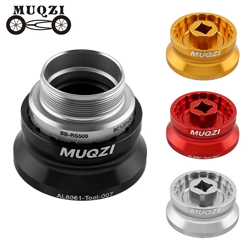 Outil de montage/démontage de boîtier de pédalier MUQZI 5-en-1 pour vélos à 12/16 encoches 39/41/44/46/49 mm