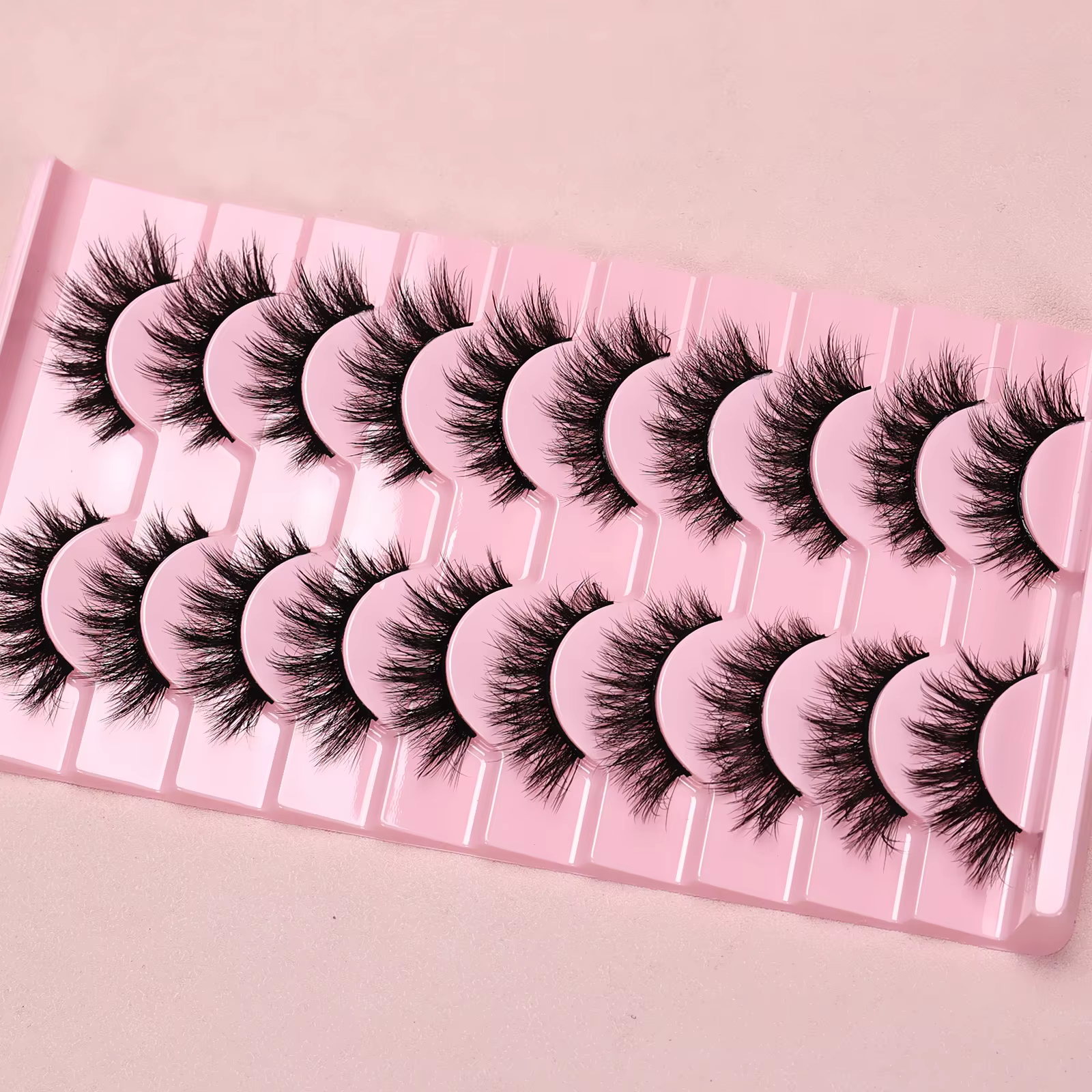 10 paires de faux cils 3D moelleux