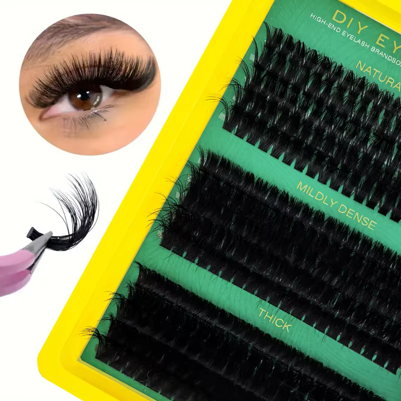 60D80D100D Faux cils épais de longueur mixte