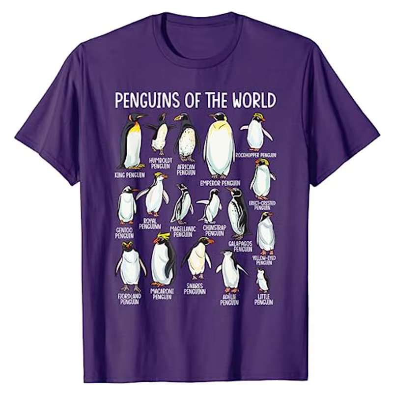 Pingouins du monde Zookeeper animaux de mer amoureux des pingouins T-Shirt Types de pingouins graphique T-Shirt hauts biologues marines vêtements