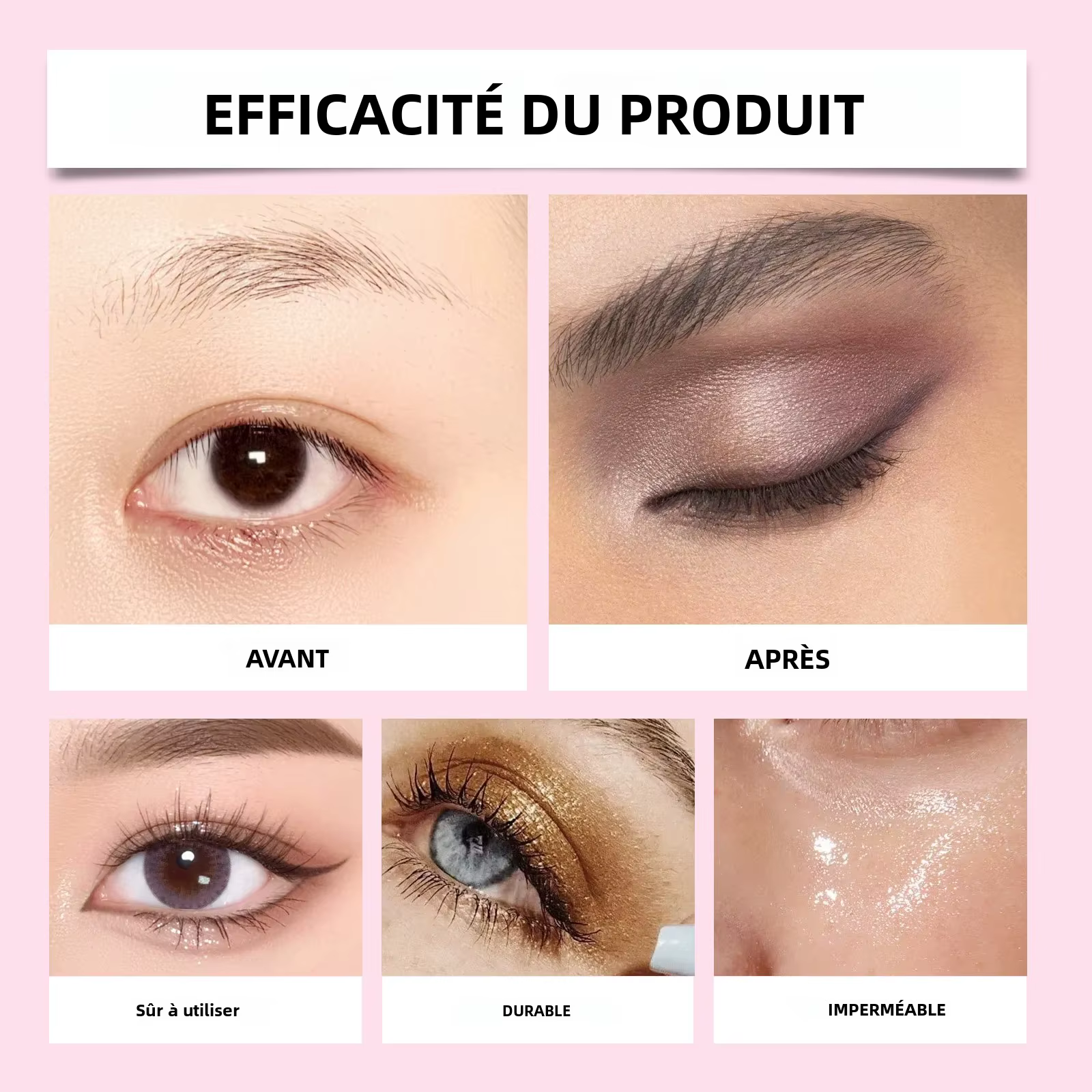 Cils avec bandes de fard à paupières