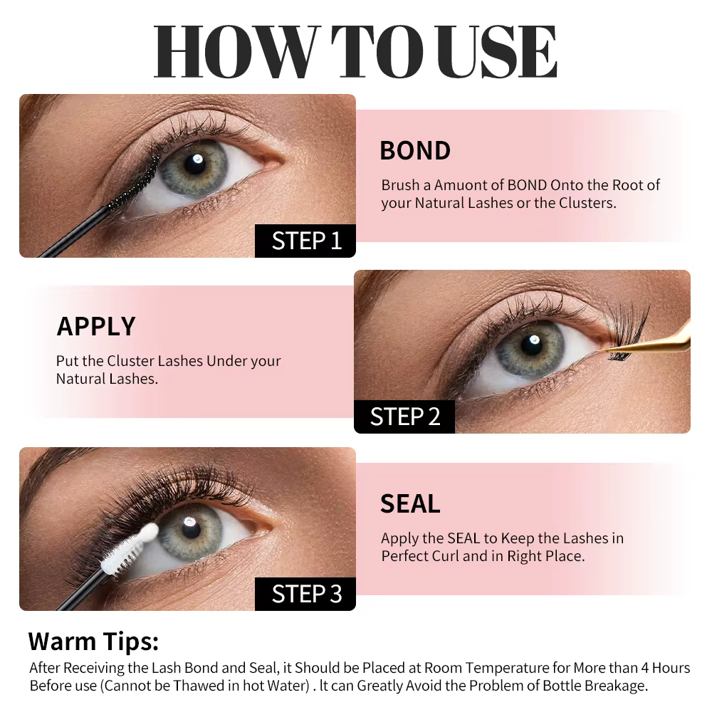 Colle adhésive 2 en 1 pour extensions de cils