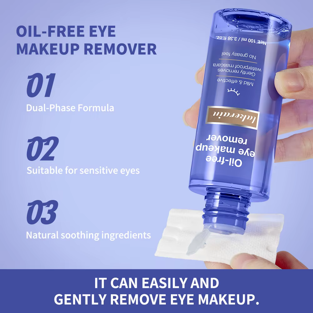 Lakerain démaquillant doux formule imperméable nettoie efficacement Mascara Eyeliner fard à paupières pigmenté et pommade à sourcils