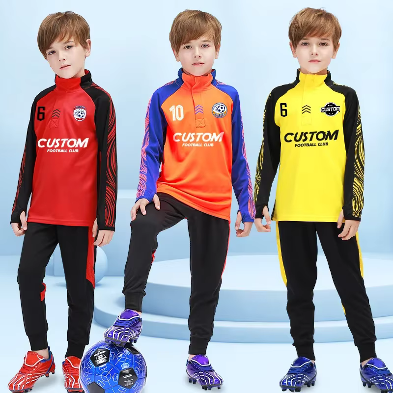 Survêtement de Football pour garçons, polaire chaude, survêtement de Football pour enfants, vêtements d'entraînement, uniforme de Football pour enfants