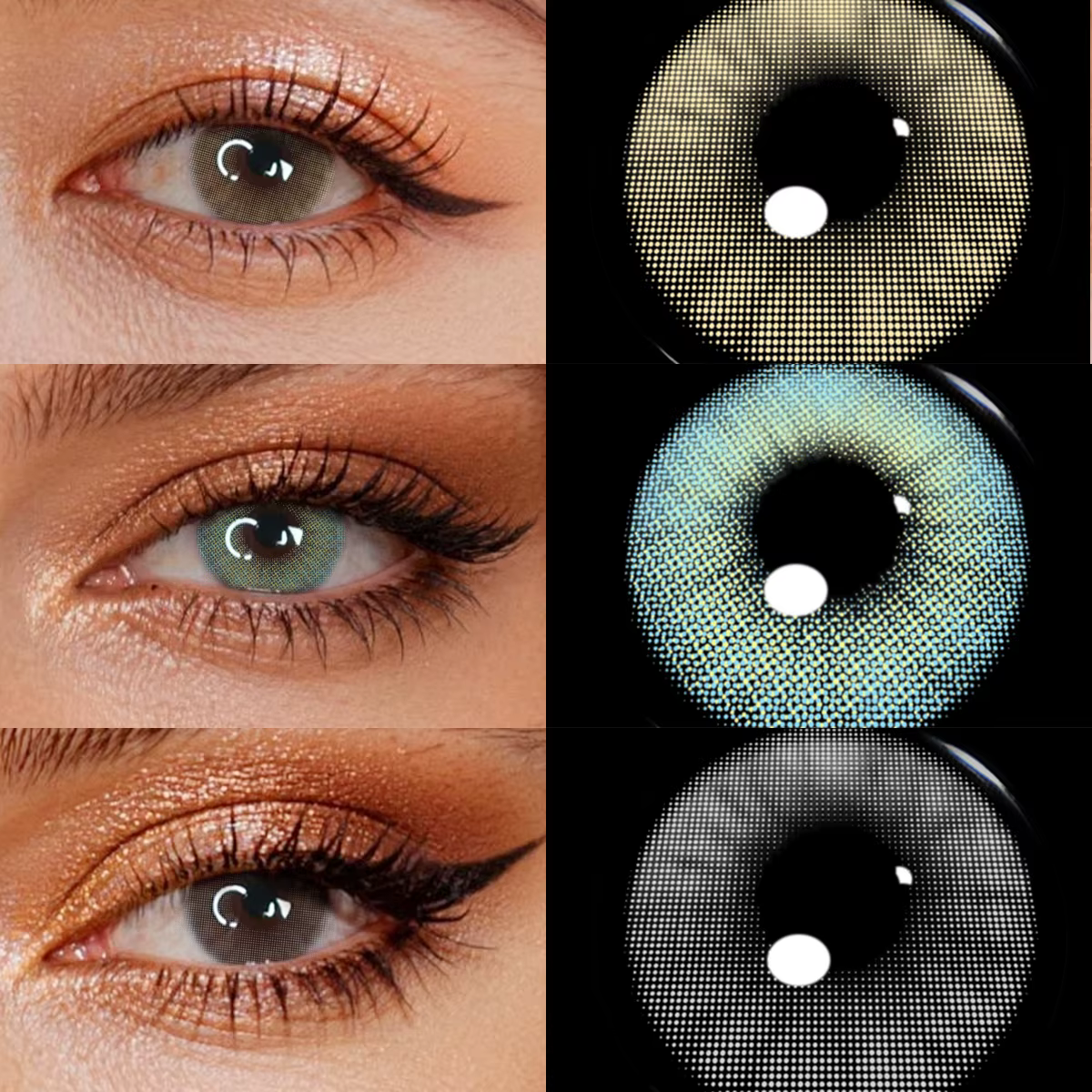 VISUASHOW Lentilles de contact couleur gris aurore