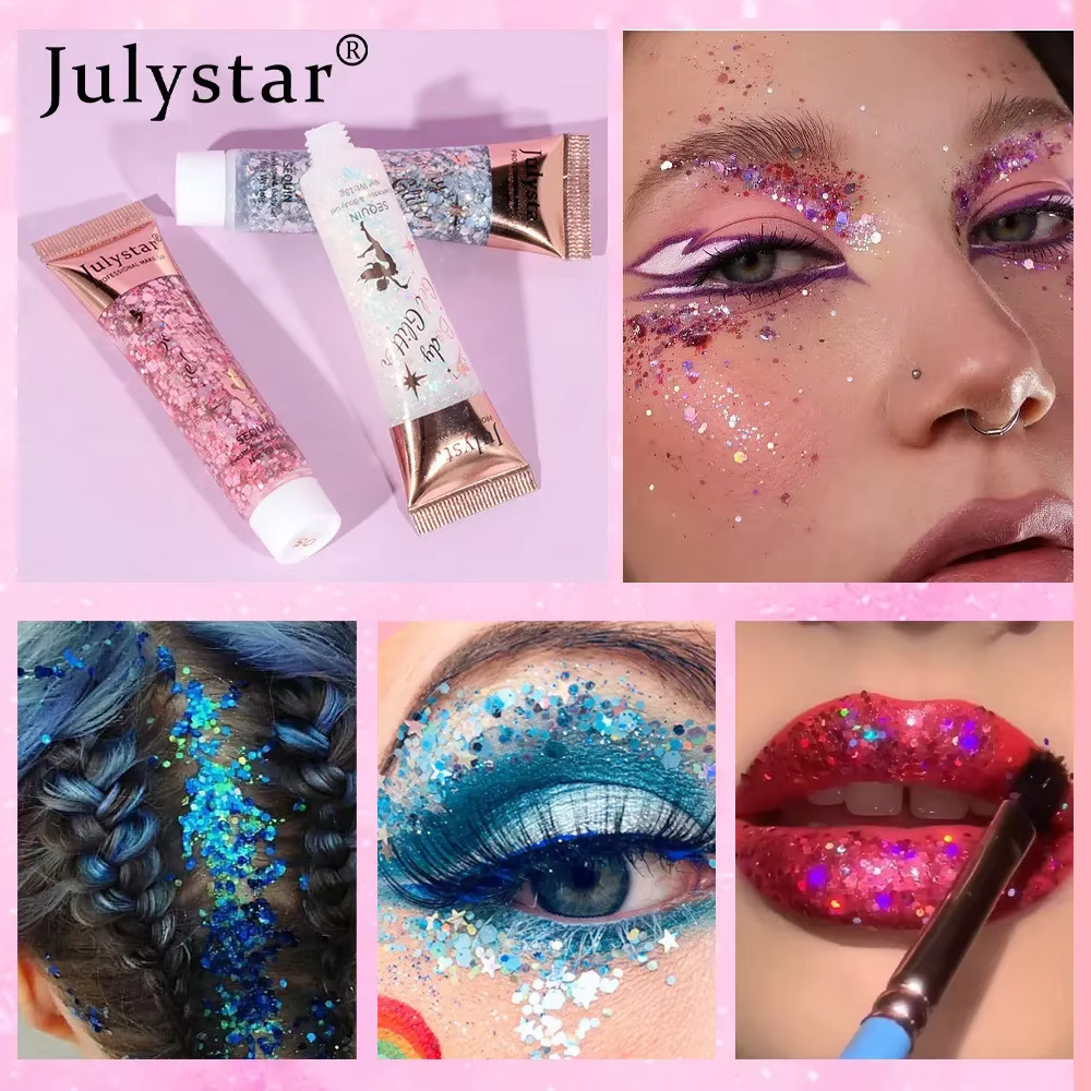 Gel à paillettes multifonctionnel pour le corps