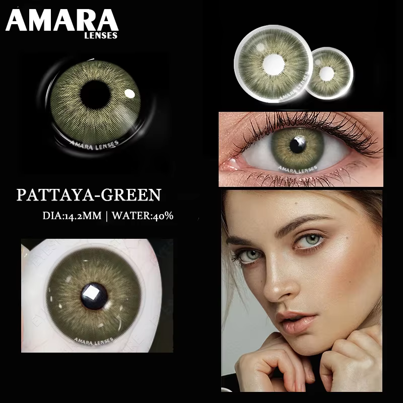 AMARA lentilles de contact de couleur verte naturelle pour les yeux