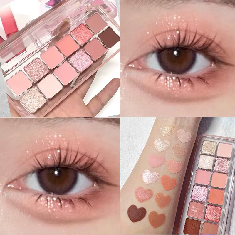 Palette de fards à paupières 12 couleurs cerise prune