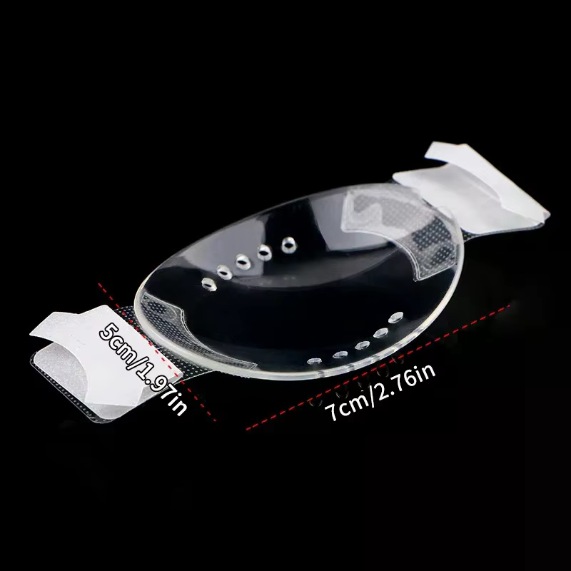Bouclier oculaire auto-adhésif en plastique transparent